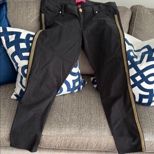 NWOT Lilly Pulitzer Black Jeans with Gold beading down sides of both legs. Sz 16